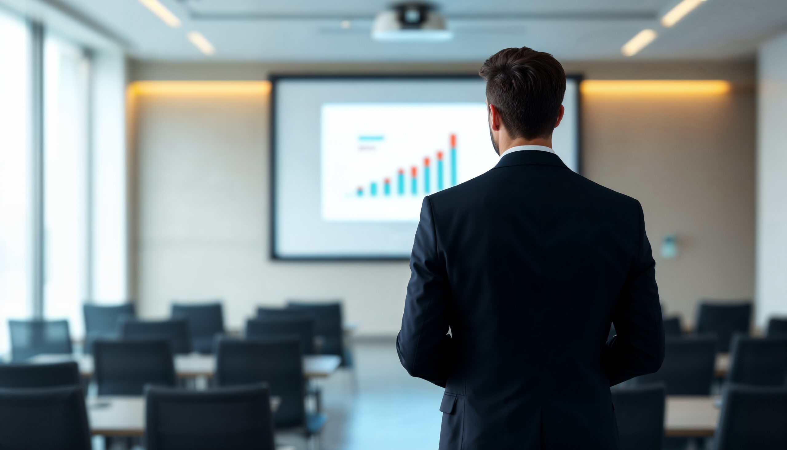 man-stands-front-screen-that-says-graph-graph