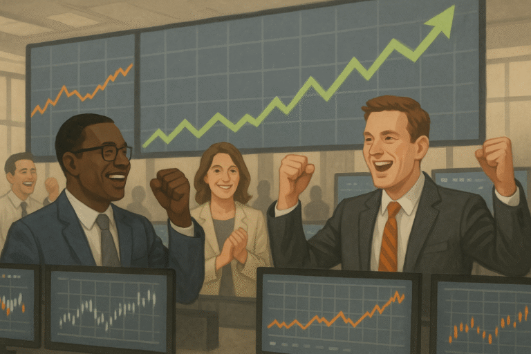 Bilde av en børs det er er god stemning