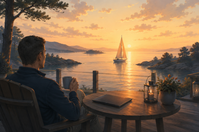 Rolig sommerkveld med flott kveldsutsikt